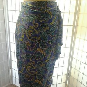Purple Paisley Multi-colored Silk Skirt